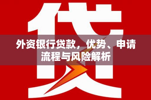 永清外资银行贷款，优势、申请流程与风险解析