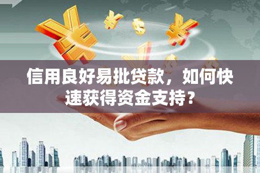 永清信用良好易批贷款，如何快速获得资金支持？