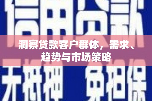 永清洞察贷款客户群体，需求、趋势与市场策略