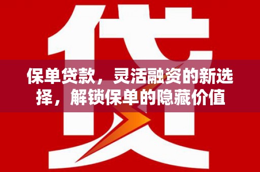 永清保单贷款，灵活融资的新选择，解锁保单的隐藏价值