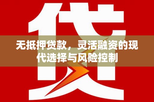 永清无抵押贷款，灵活融资的现代选择与风险控制