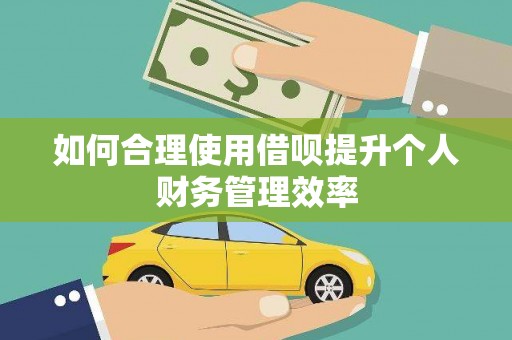 永清如何合理使用借呗提升个人财务管理效率