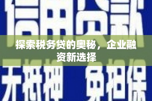 永清探索税务贷的奥秘，企业融资新选择