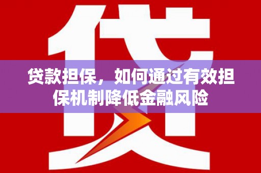 永清贷款担保，如何通过有效担保机制降低金融风险