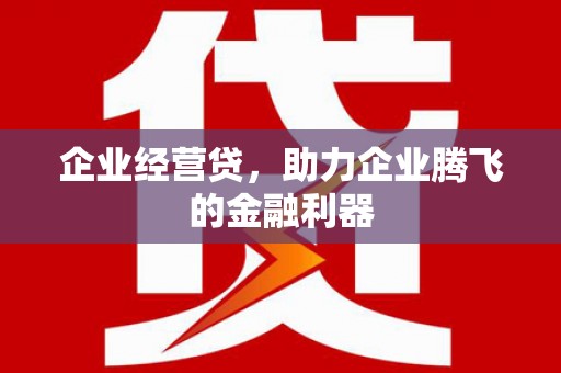 永清企业经营贷，助力企业腾飞的金融利器