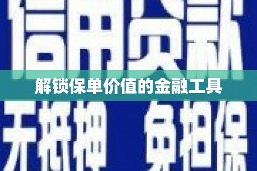 永清解锁保单价值的金融工具