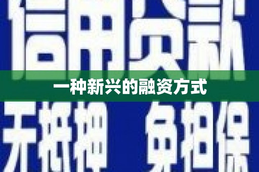 永清一种新兴的融资方式